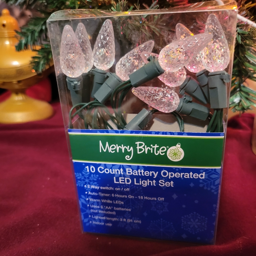 Merry Brite LED 10 Count Battery Operated Light Set